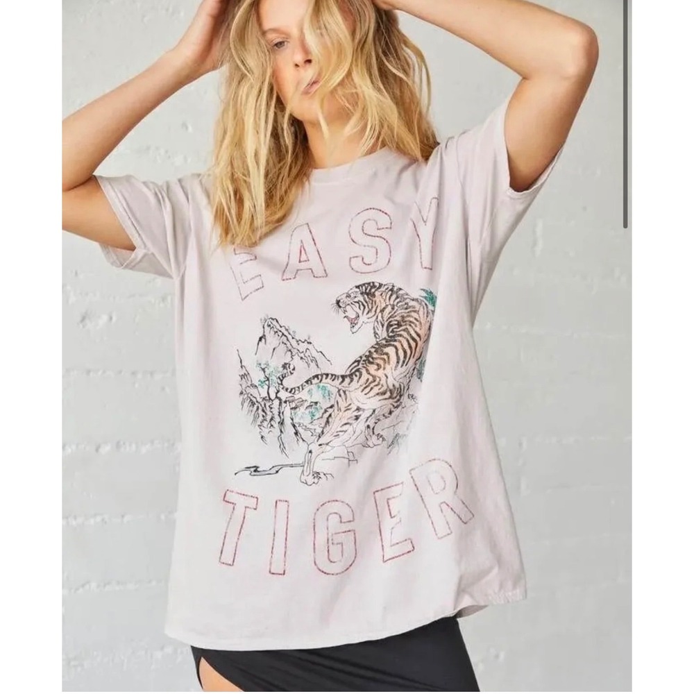 Project Social T Easy Tiger Graphic Tee Oversized Western Vintage Wash